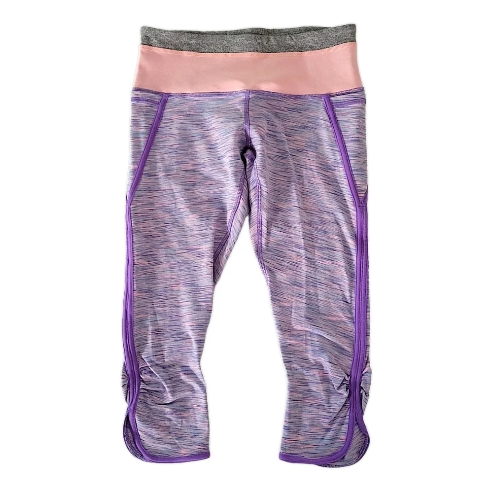Ivivva by Lululemon Spacedye Purple Cropped leggings Size 14